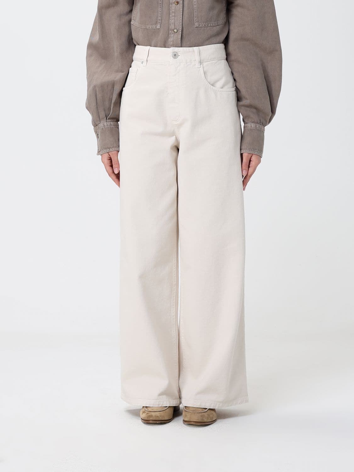 Brunello Cucinelli Jeans Woman color White