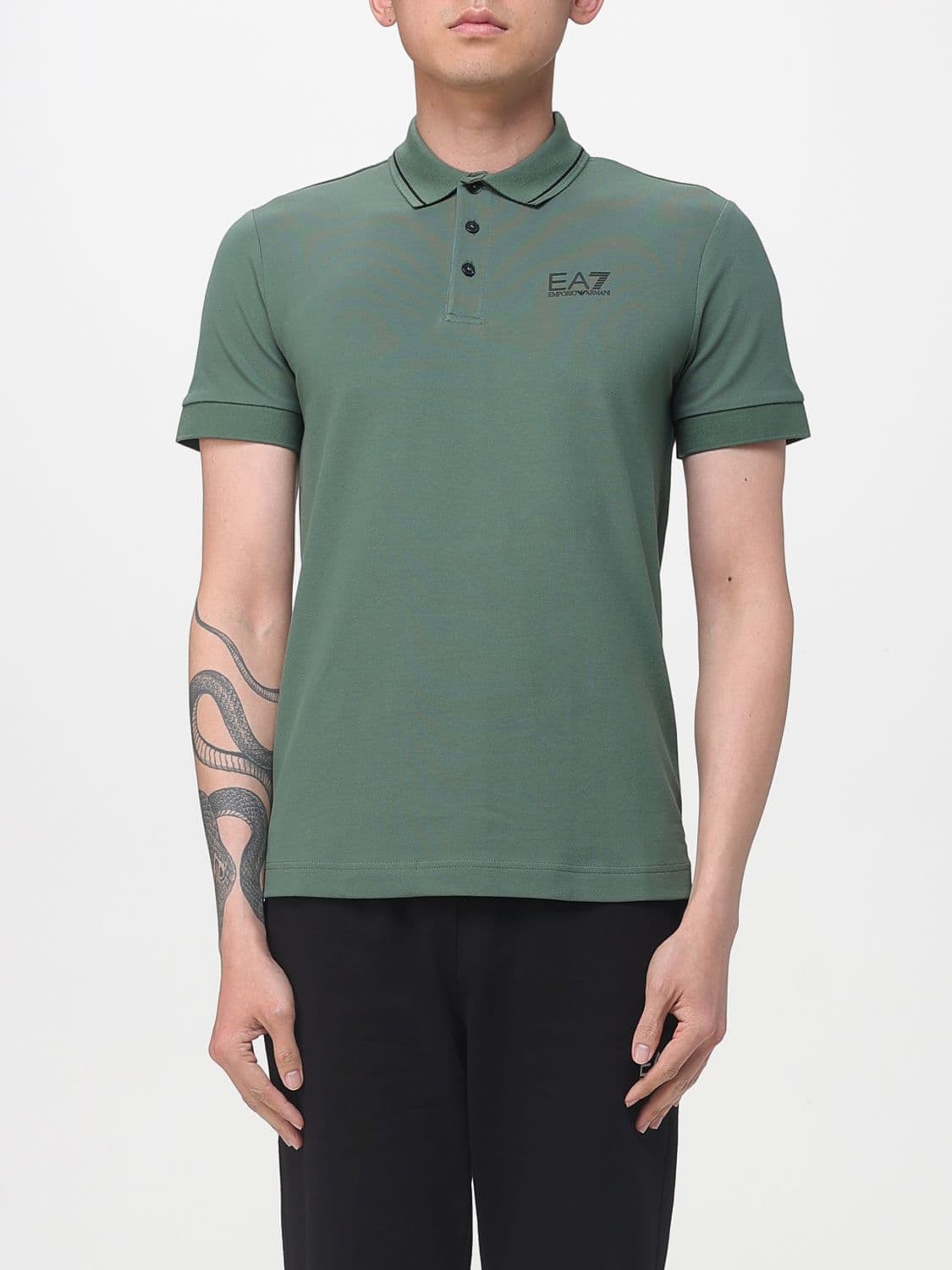 Ea7 Polo Shirt Men color Military