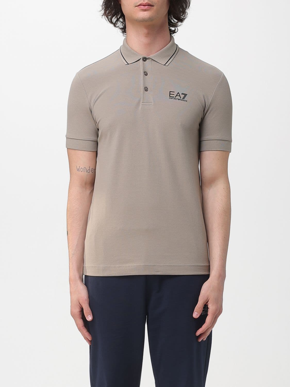 Ea7 Polo Shirt Men color Dove Grey