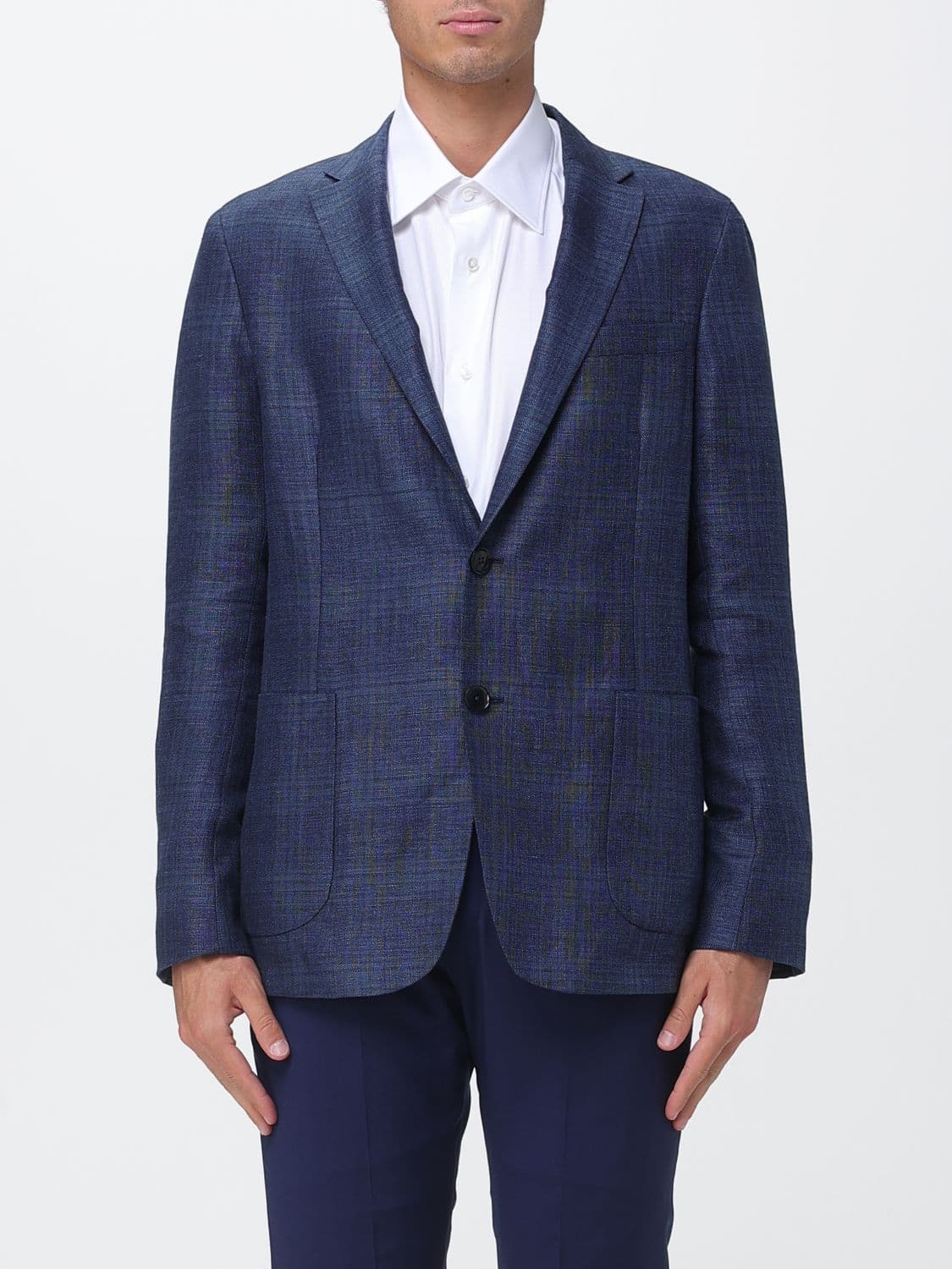 Zegna Jacket Men color Navy