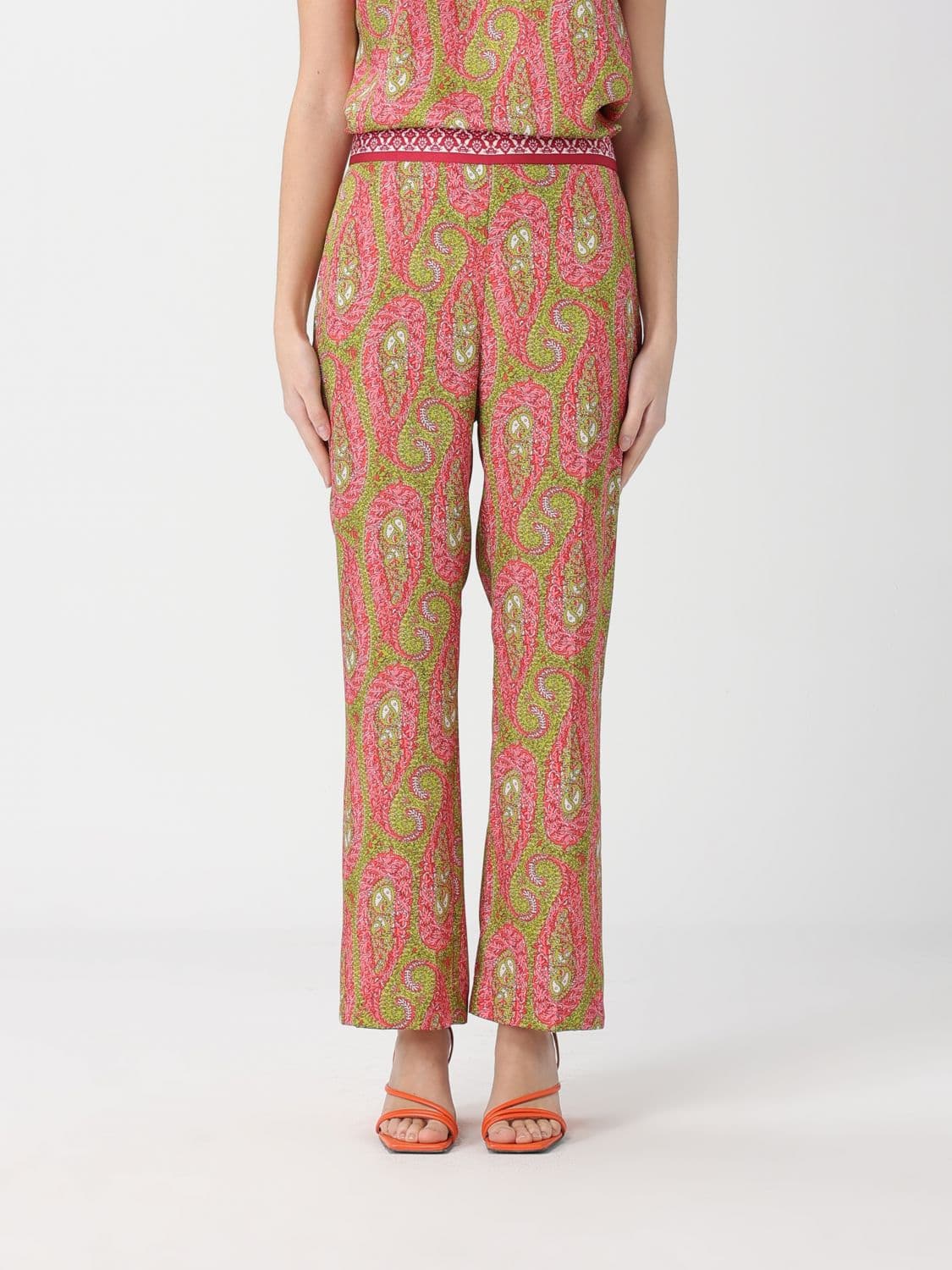 Etro Pants Woman color Cherry