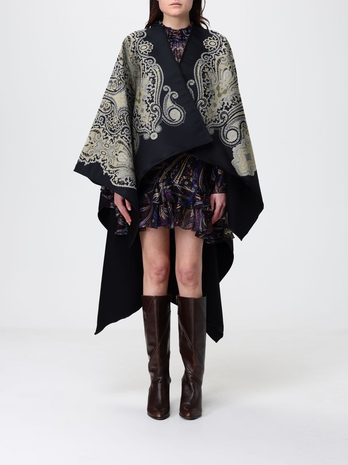 Etro Coat Woman color Black