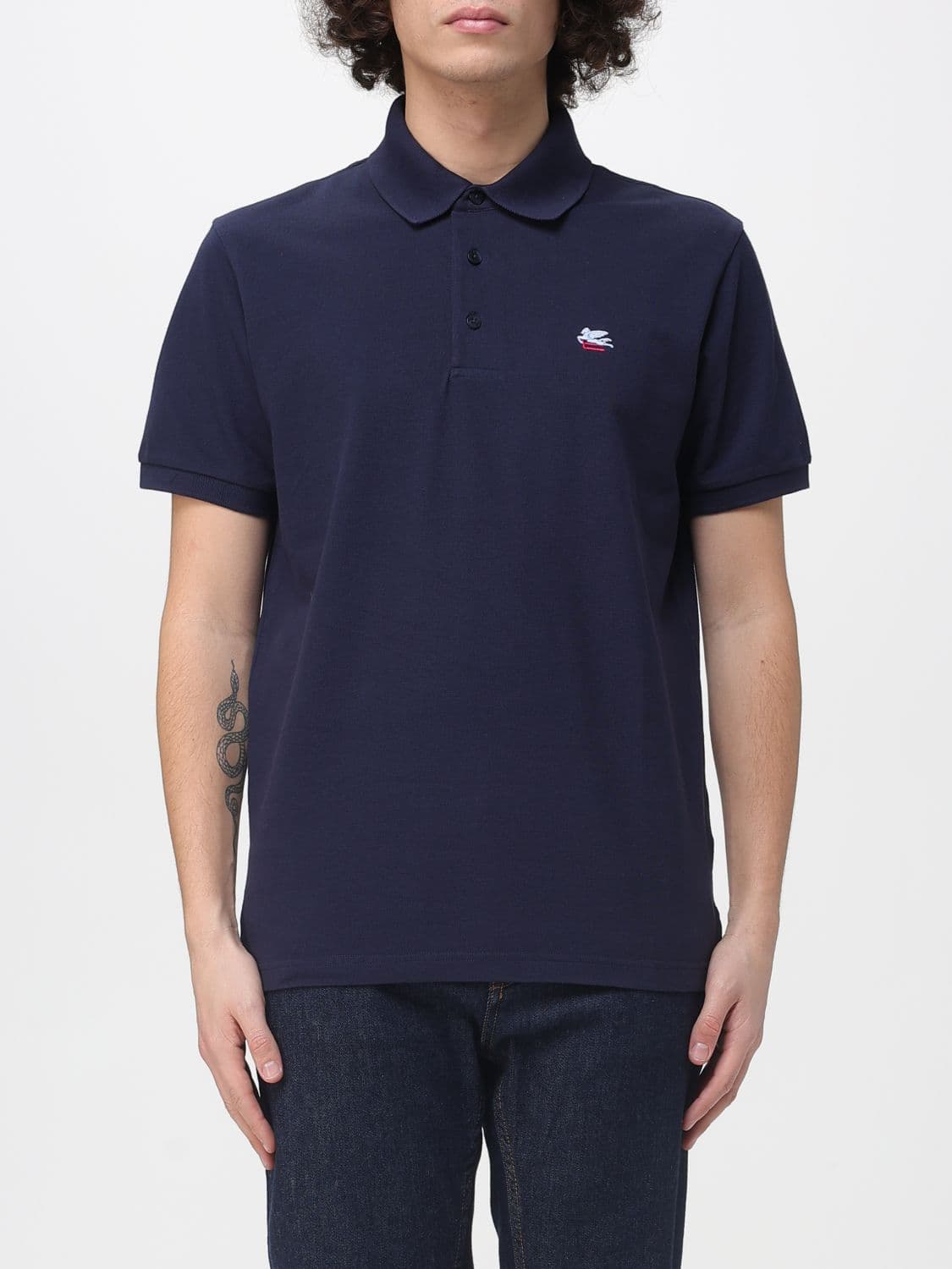 Etro Polo Shirt Men color Blue
