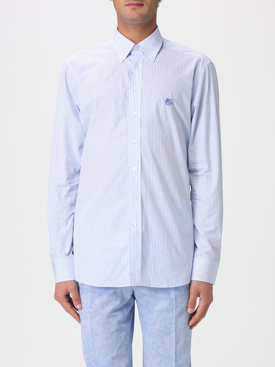 Etro Shirt Men color Gnawed Blue