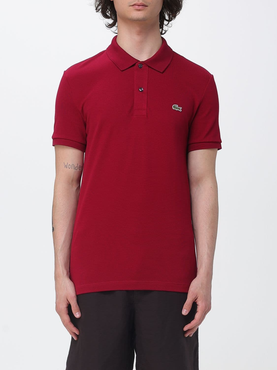 Lacoste Polo Shirt Men color Burgundy