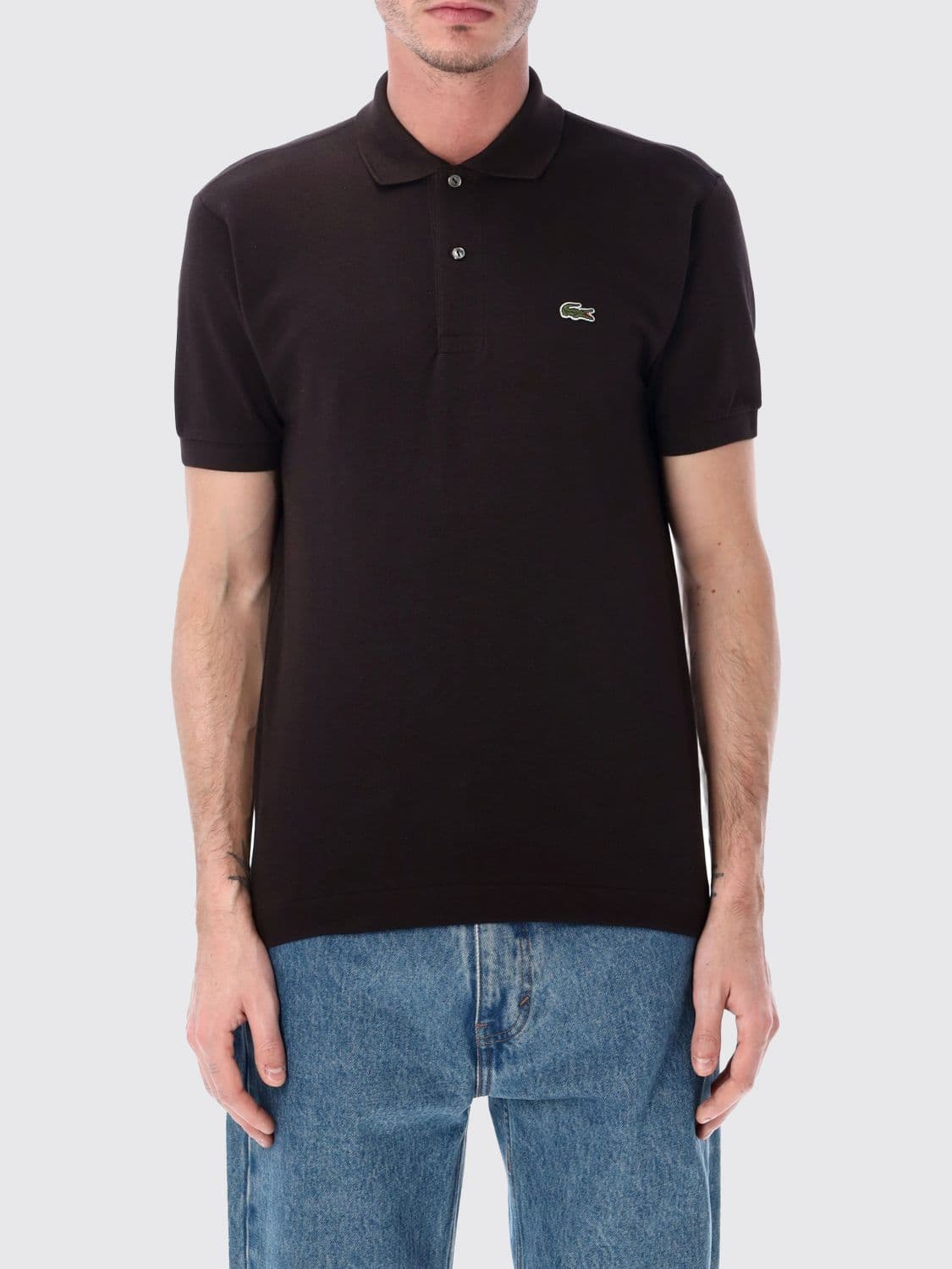 Lacoste Polo Shirt Men color Ebony
