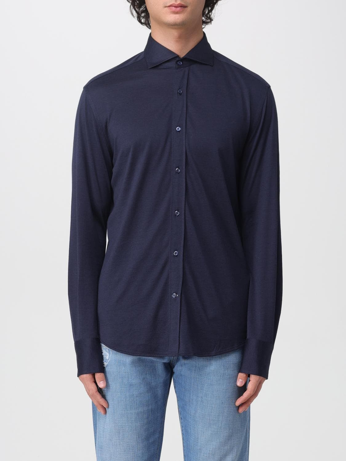 Brunello Cucinelli Shirt Men color Blue · S