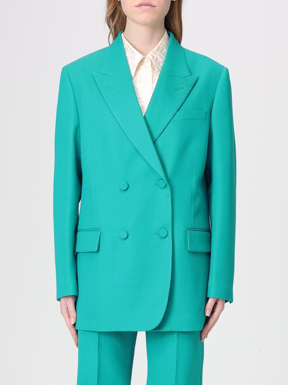 Fendi Jacket Woman color Gnawed Blue