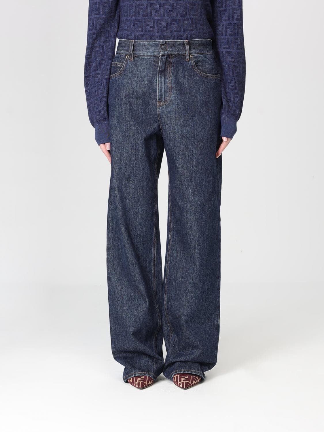 Fendi Jeans Woman color Denim