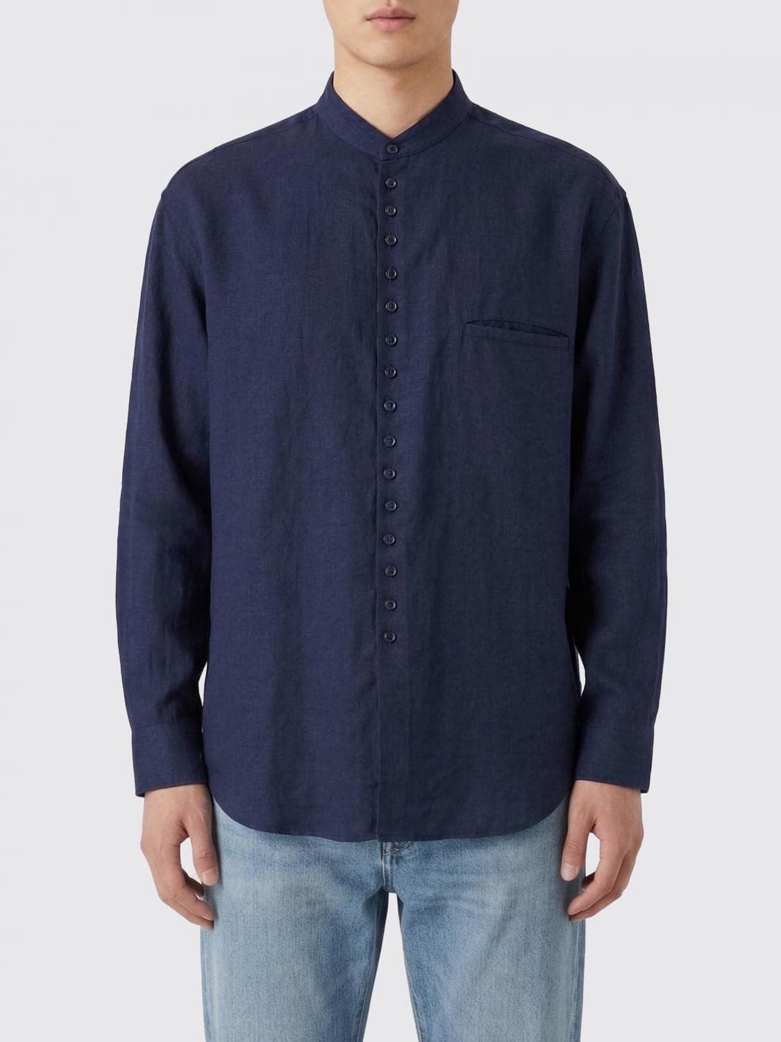 Giorgio Armani Shirt Men color Blue