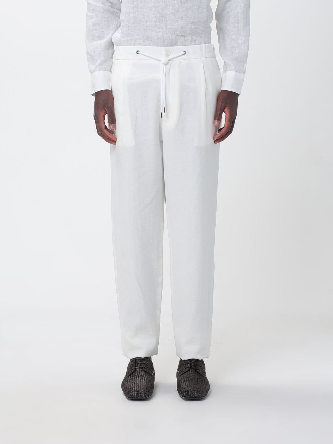 Giorgio Armani Pants Men color Yellow Cream