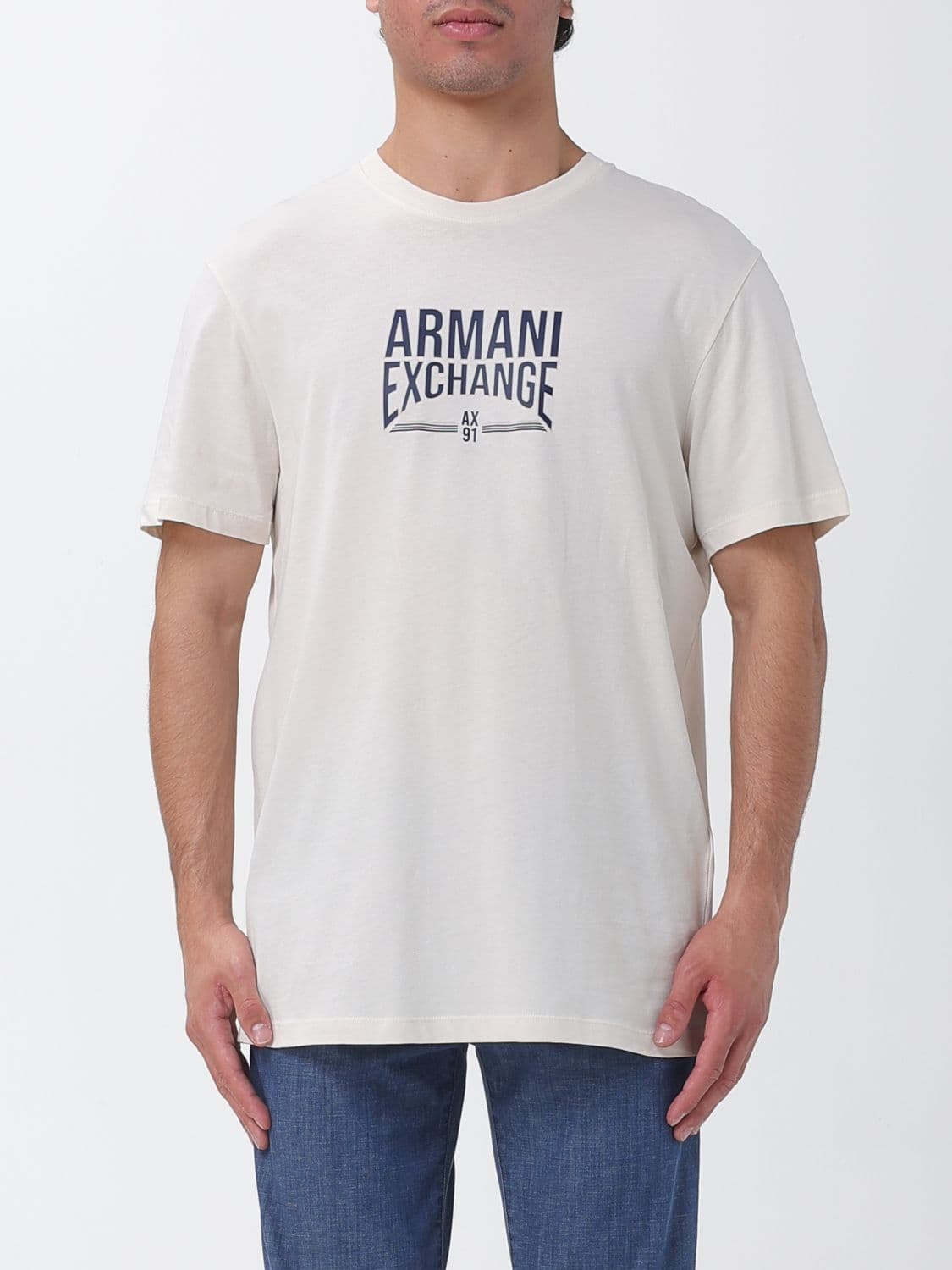 Armani Exchange T-Shirt Men color Yellow Cream