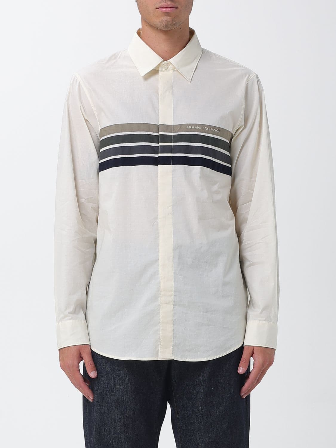 Armani Exchange Shirt Men color Yellow Cream