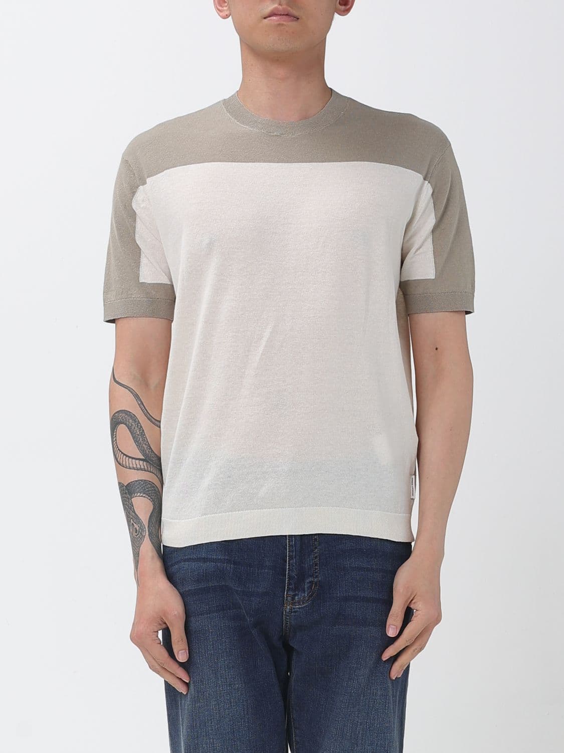 Armani Exchange Sweater Men color Yellow Cream