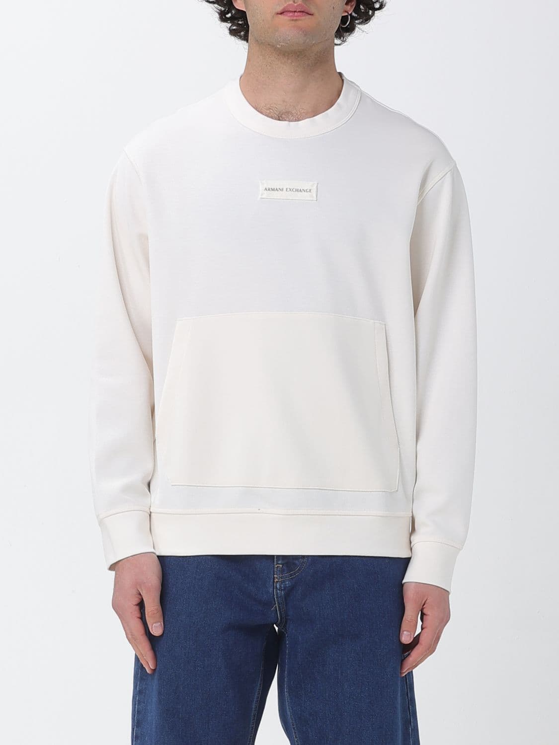 Armani Exchange Sweatshirt Men color Yellow Cream