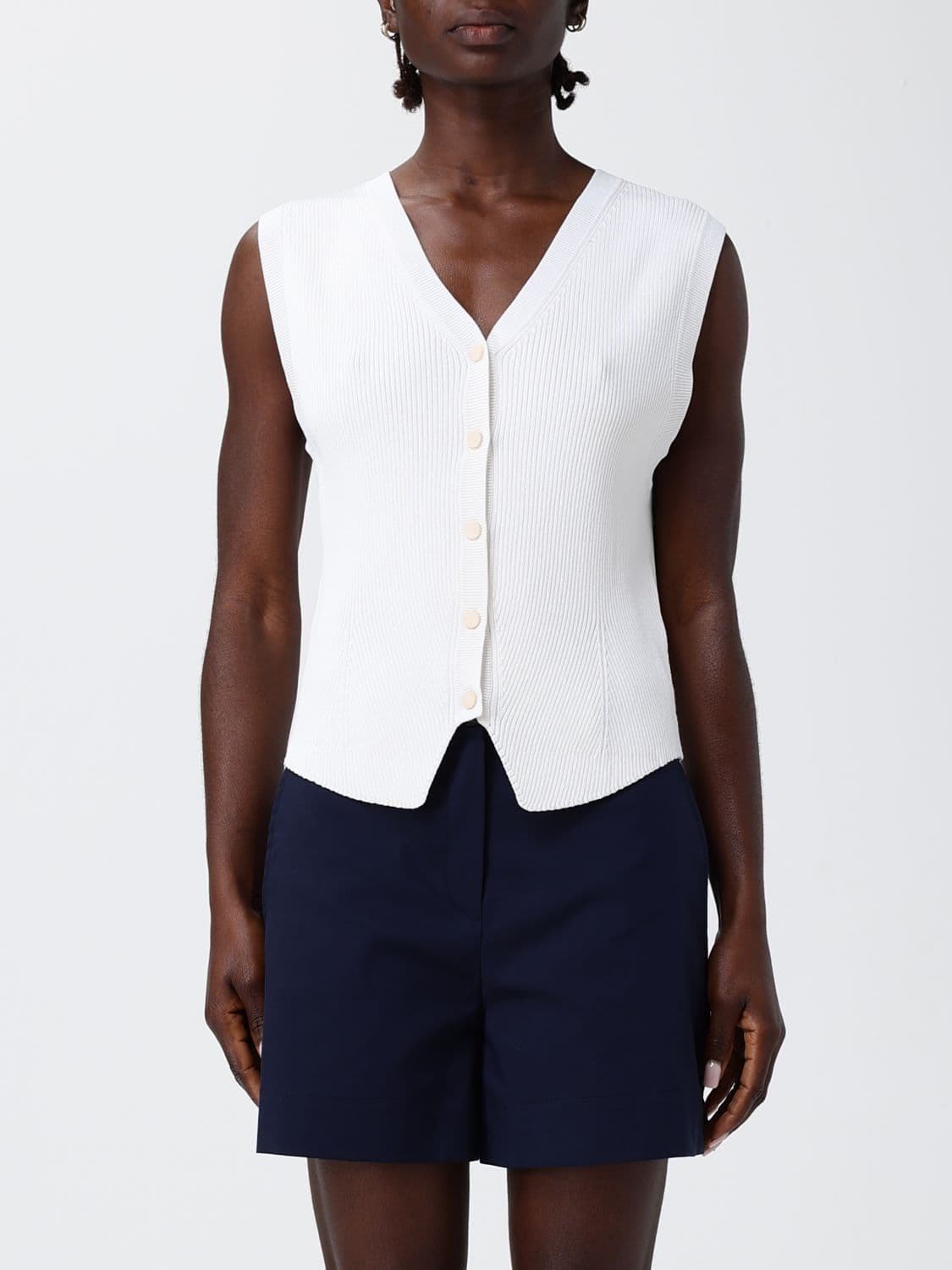 Armani Exchange Waistcoat Woman color Yellow Cream