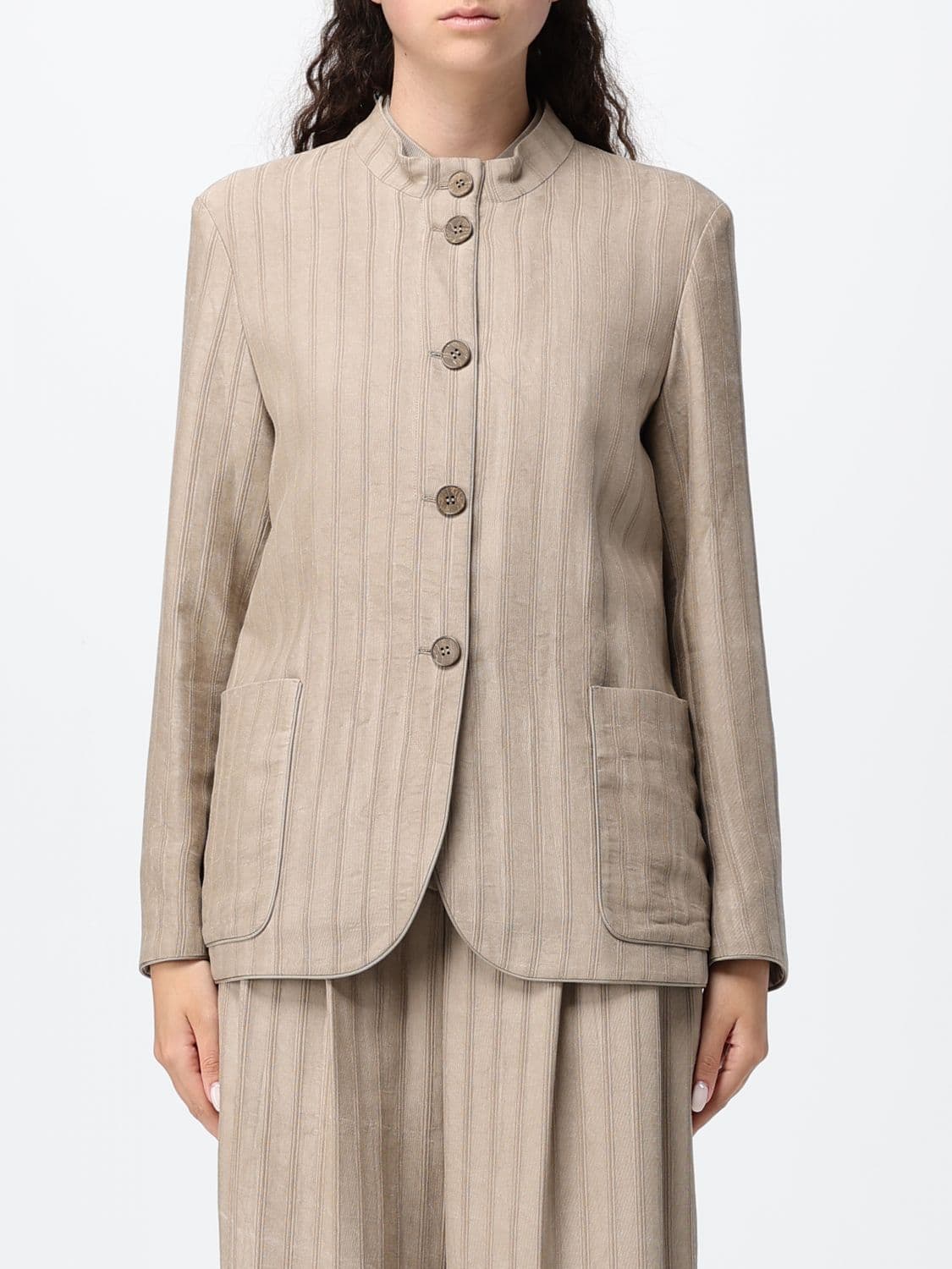 Armani Exchange Jacket Woman color Yellow Cream