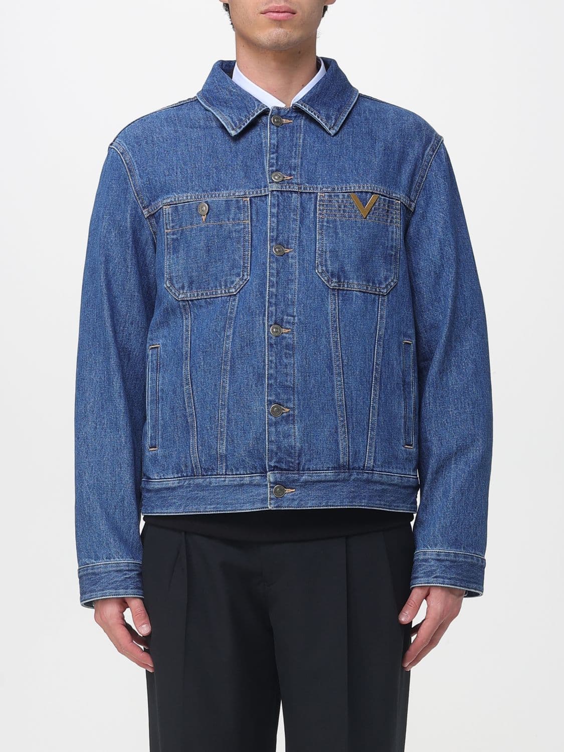 Valentino Jacket Men color Denim