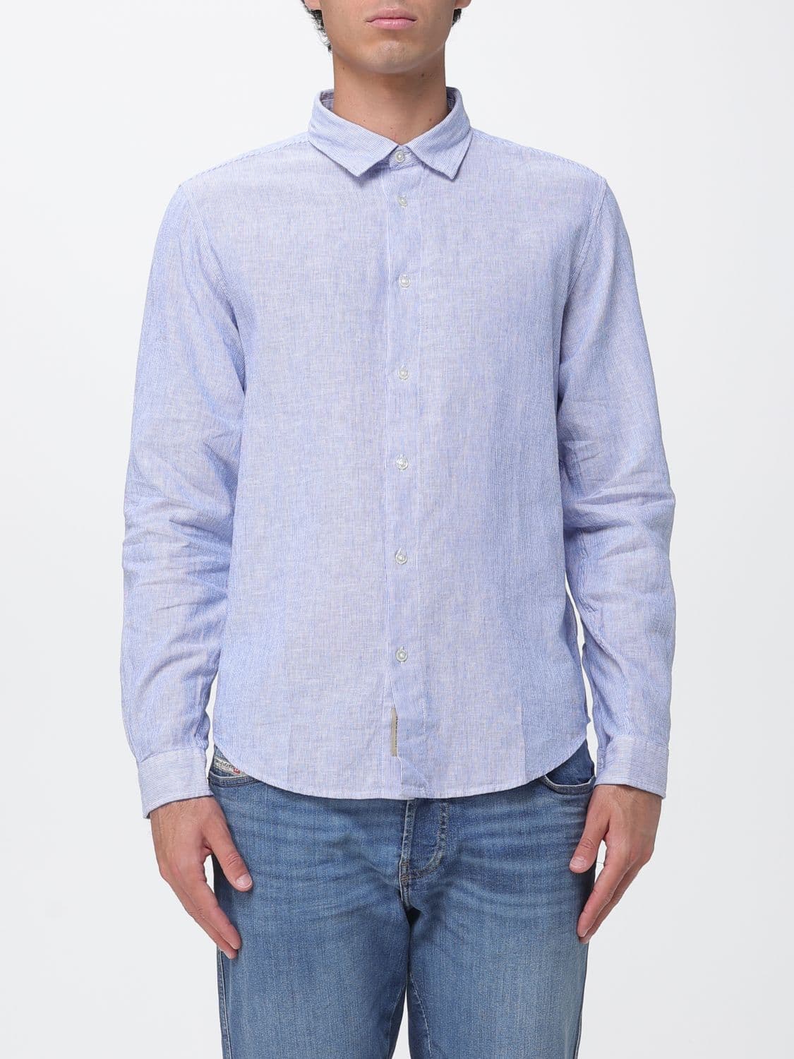 Woolrich Shirt Men color Gnawed Blue