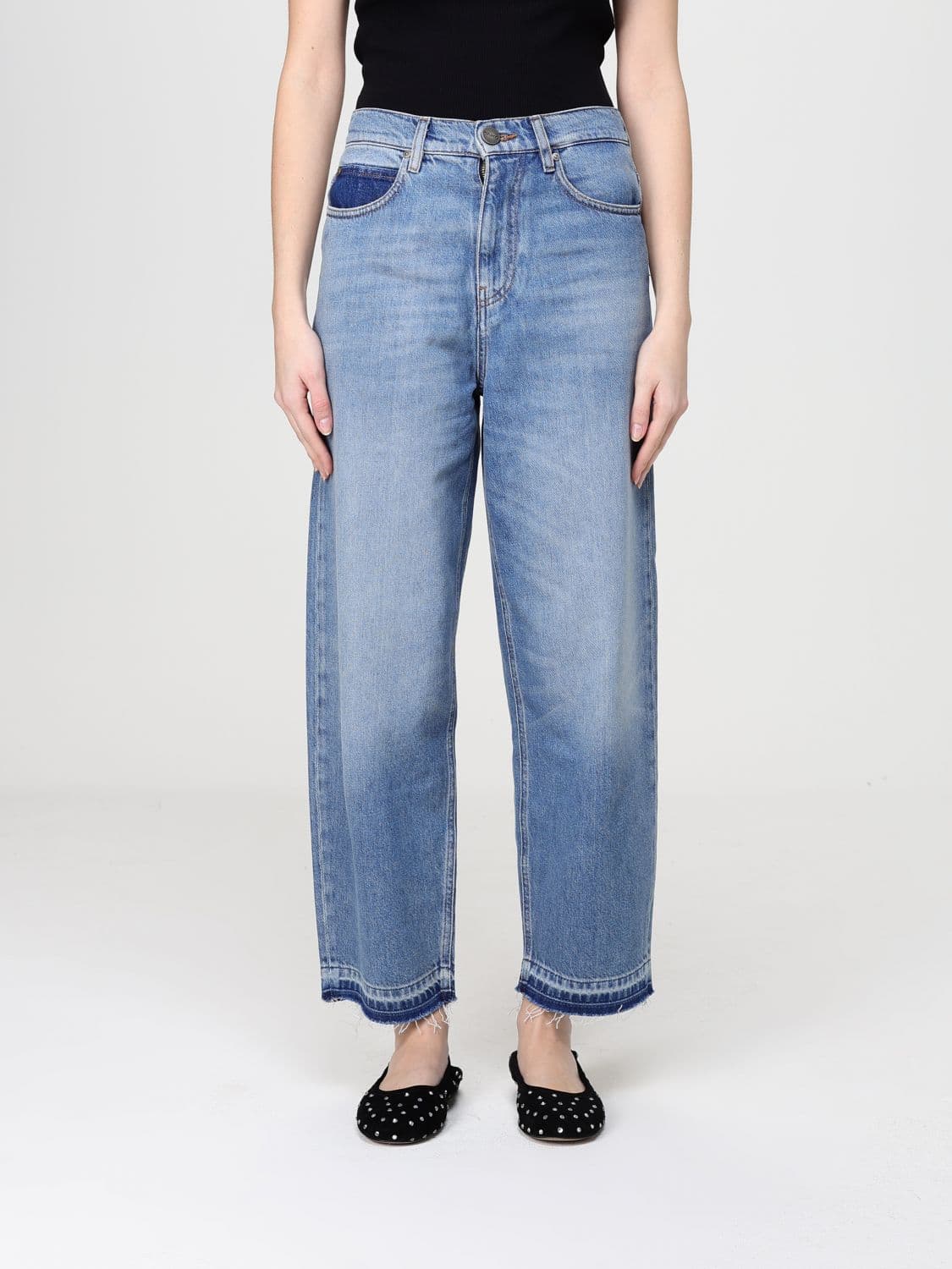 Pinko Jeans Woman color Denim