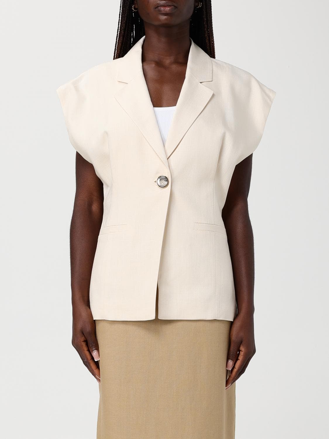 Pinko Waistcoat Woman color White