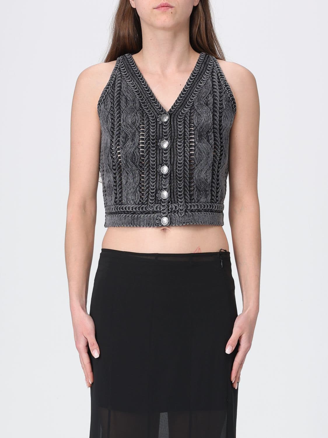 Pinko Waistcoat Woman color Charcoal · XS