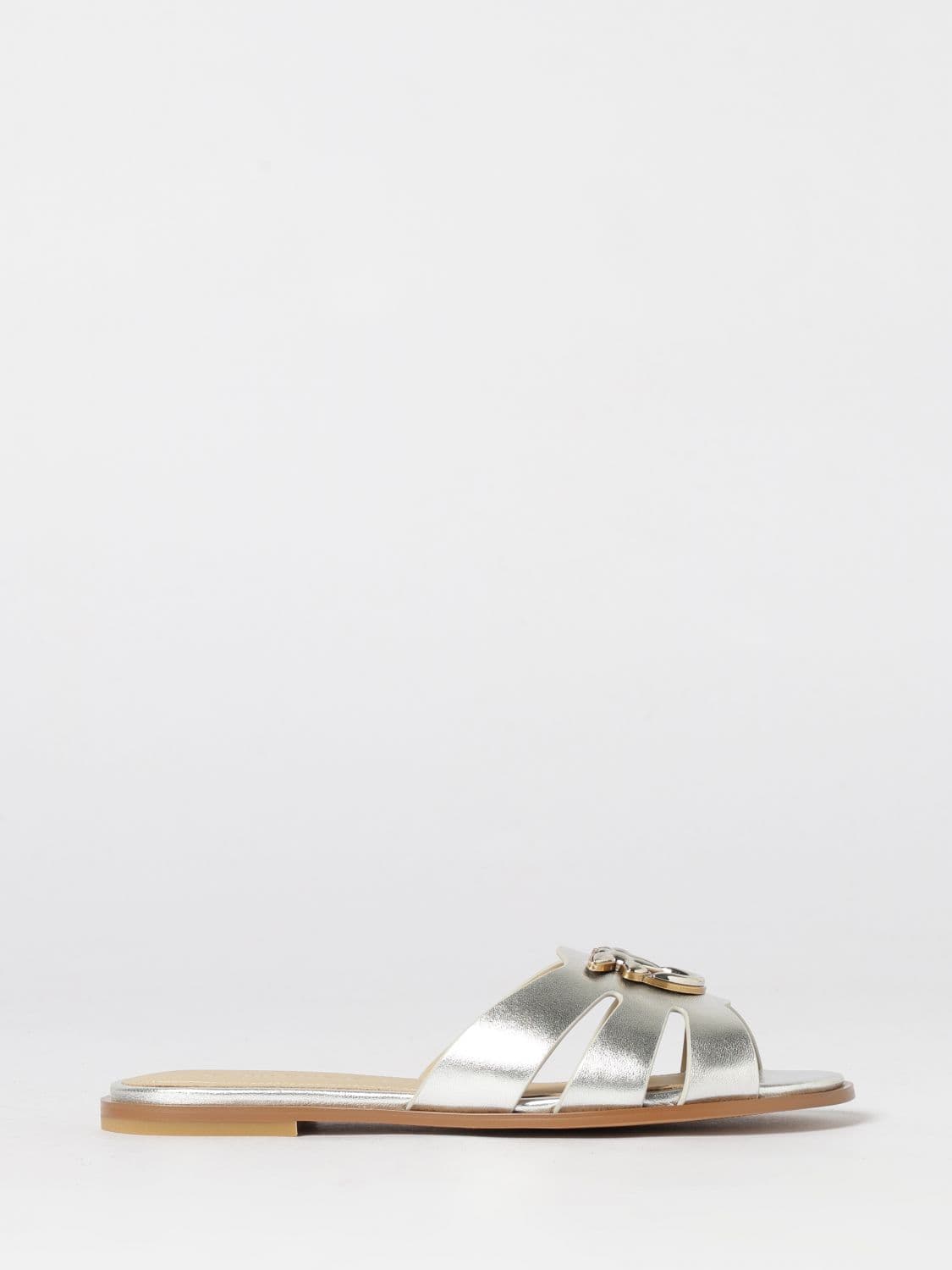 Pinko Heeled Sandal Woman color Silver