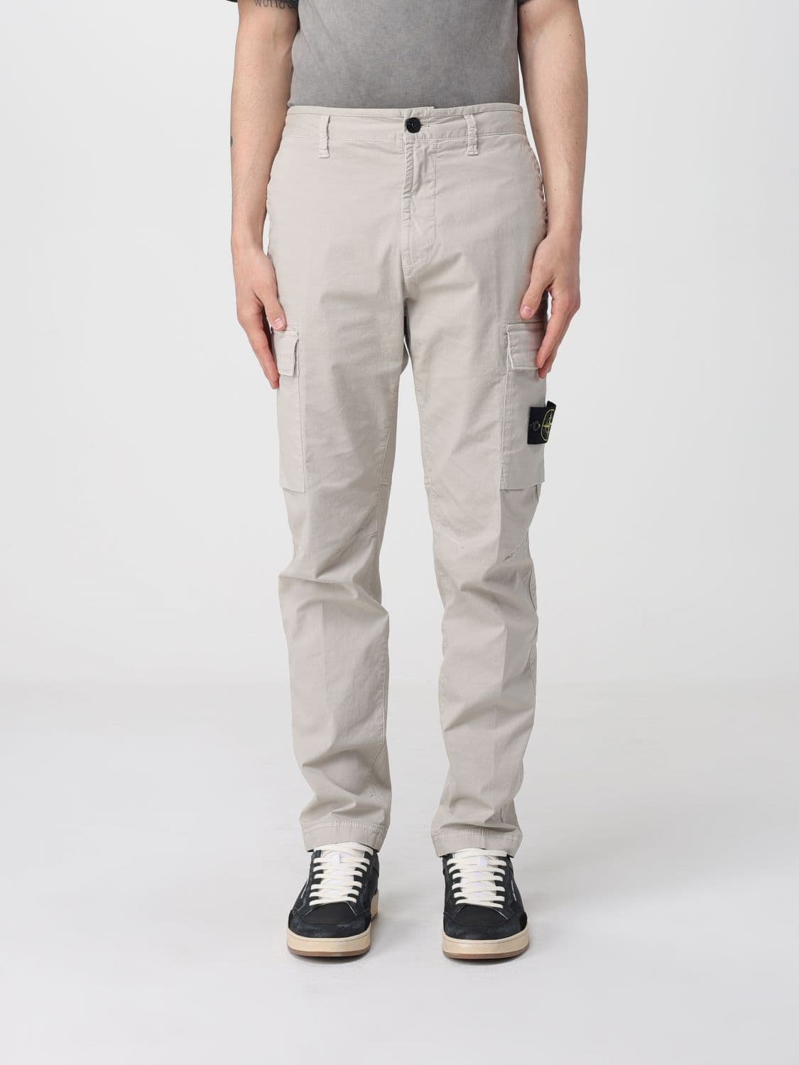 Stone Island Pants Men color Pearl