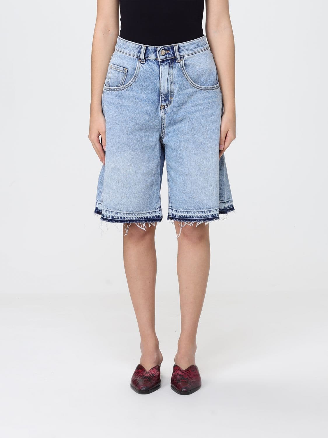 Icon Denim Los Angeles Shorts Woman color Stone Washed