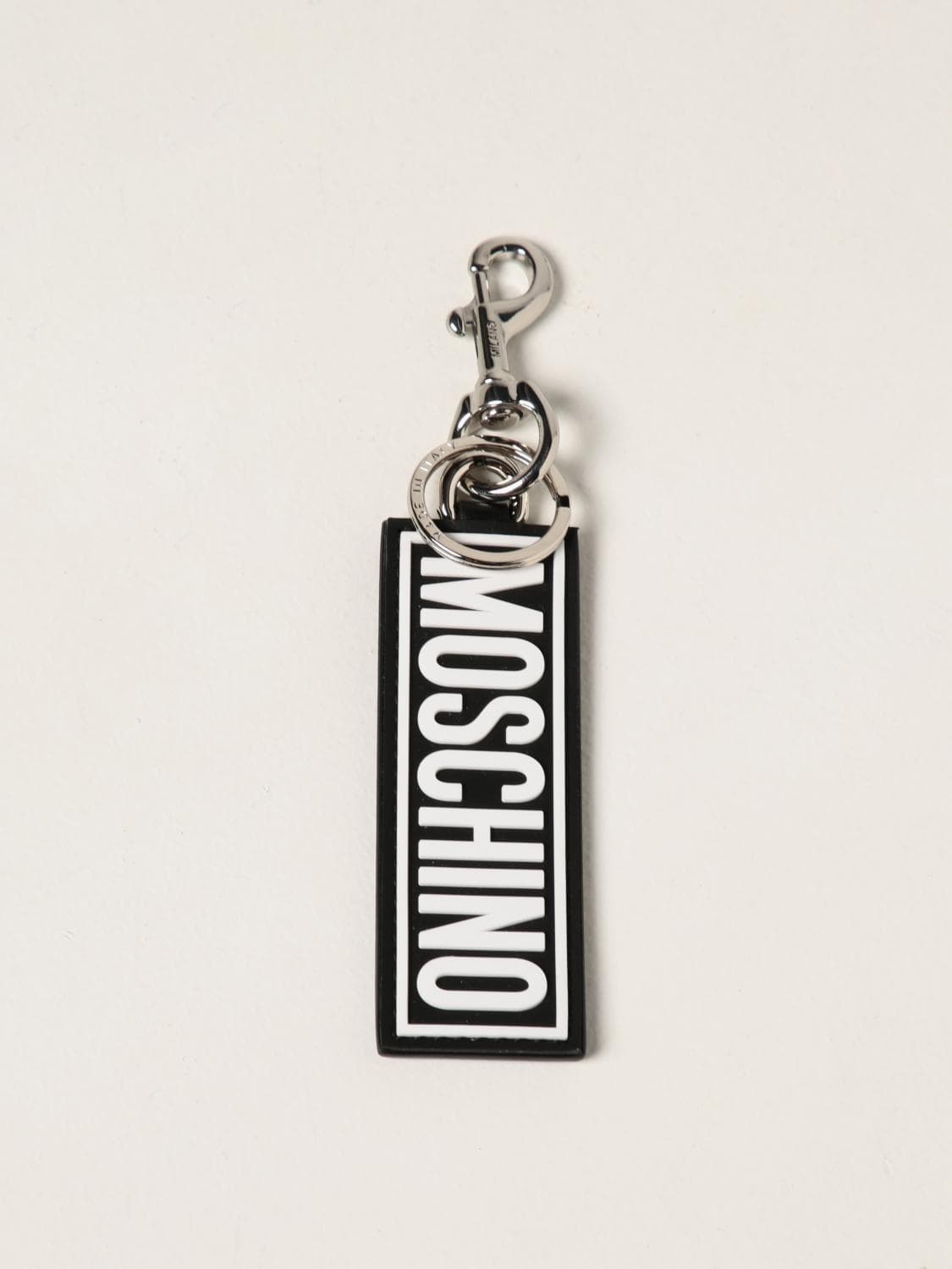 Moschino Couture Leather Key Ring with Logo