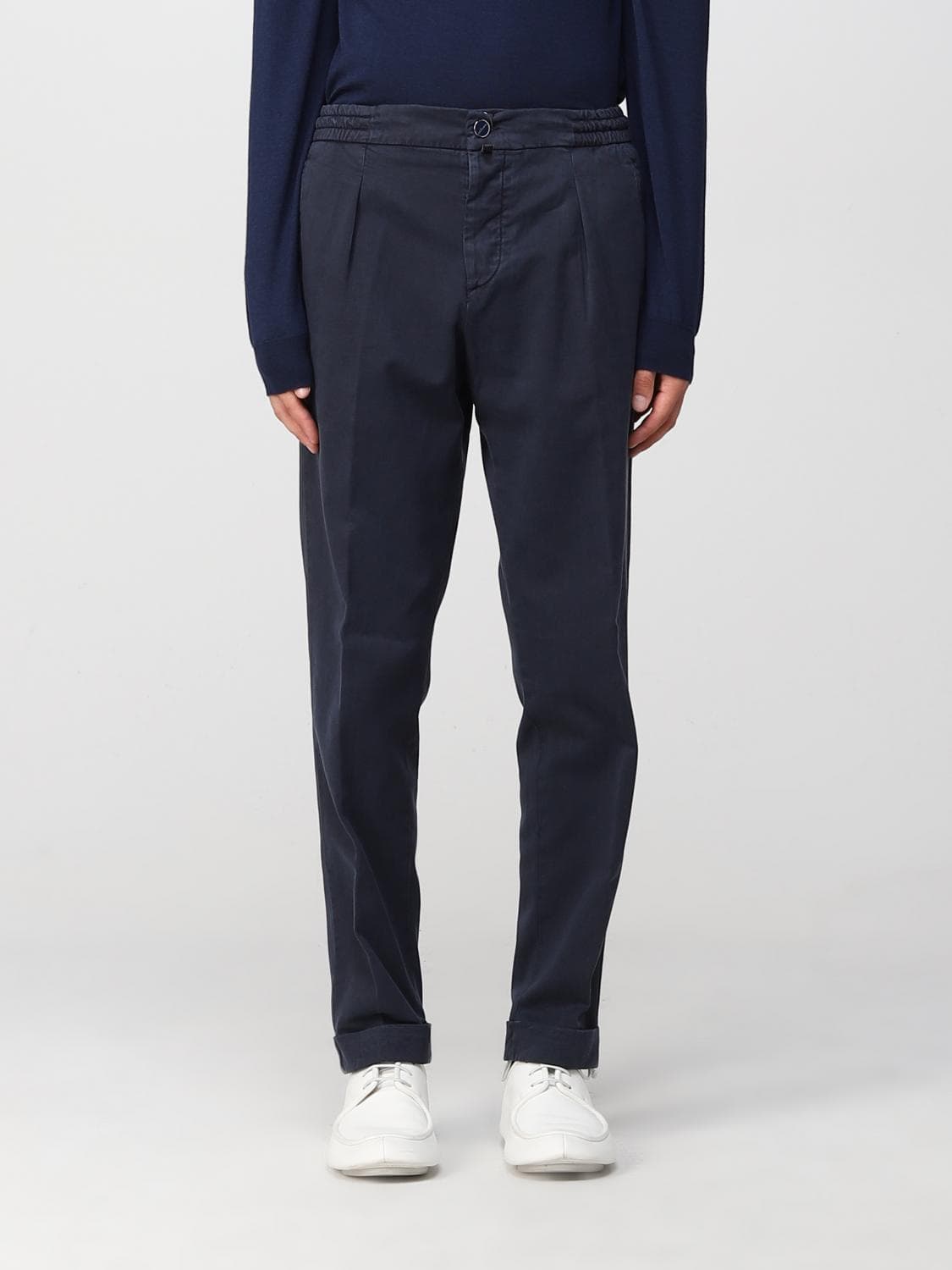 Kiton Pants Men color Blue