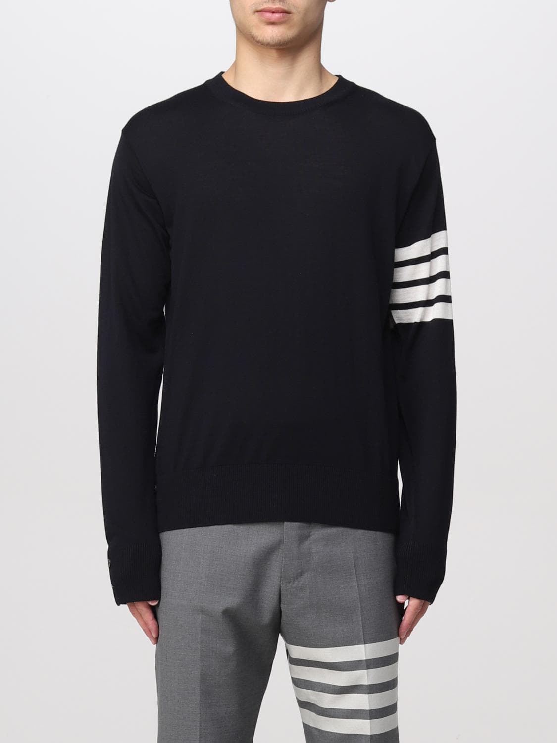 Thom Browne 4 Bar Stripes Wool Pullover