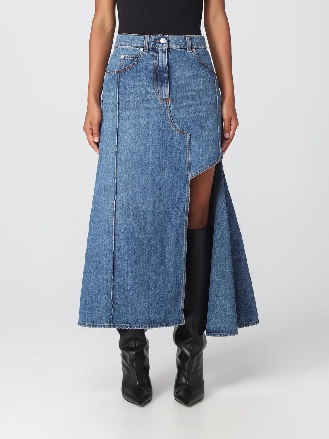 Mcqueen skirt in washed denim