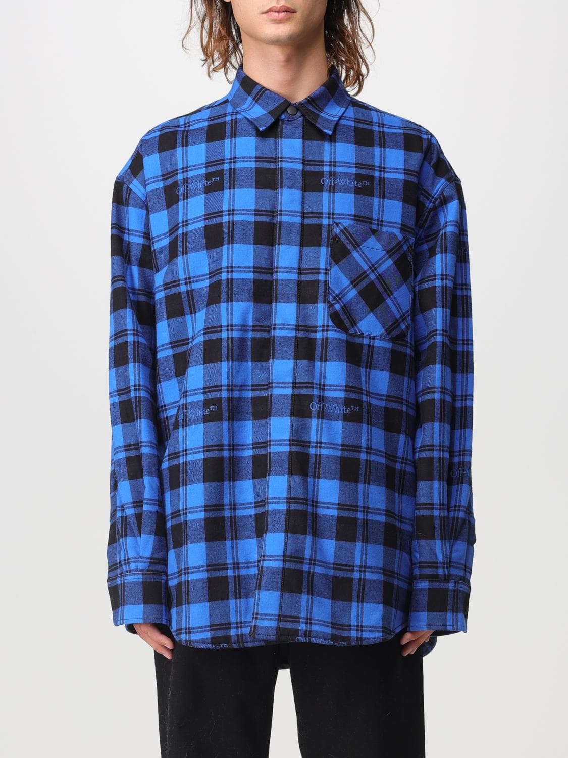 Off-White overshirt in checkered cotton · S