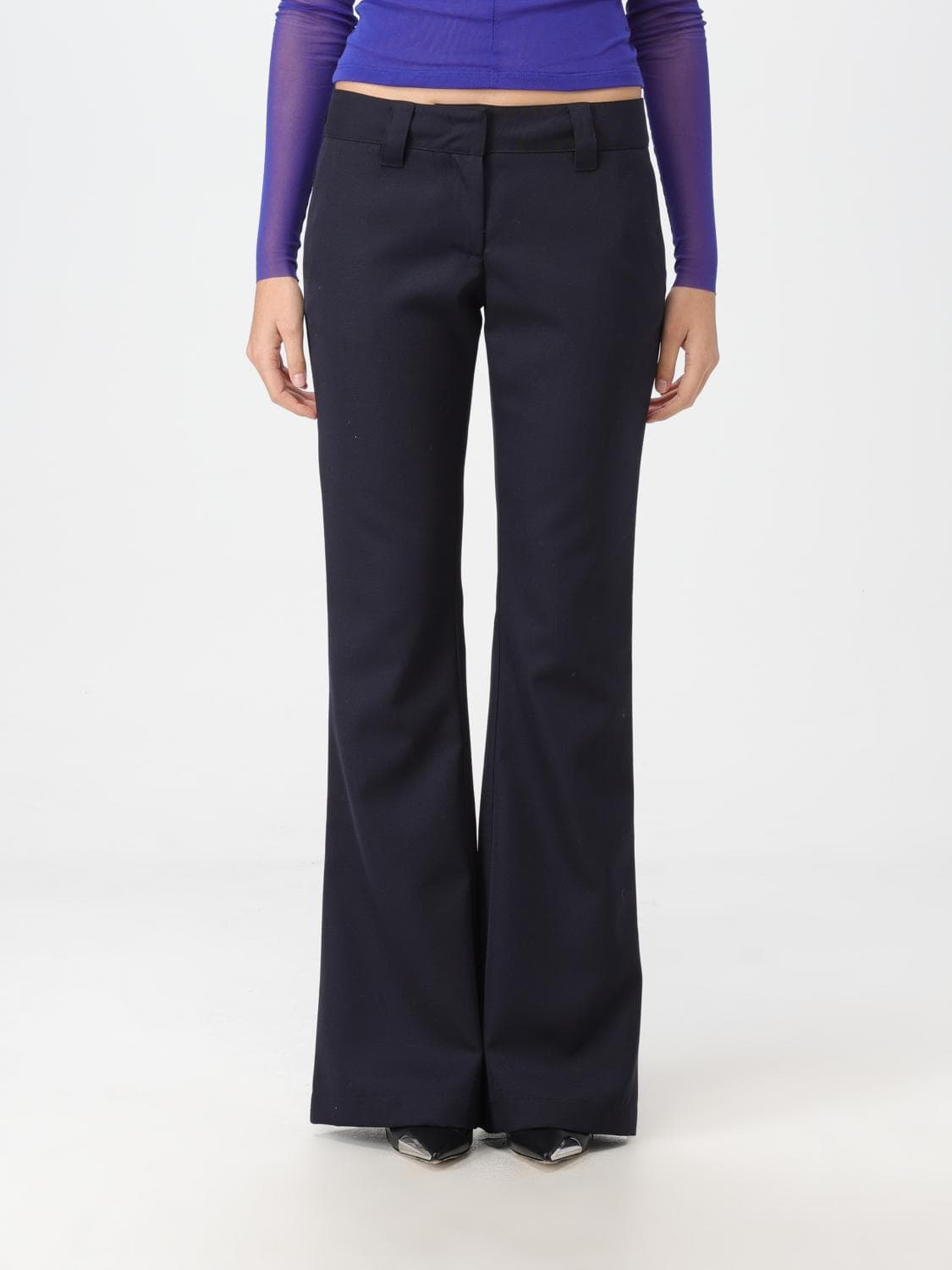 Palm Angels Pants Woman color Navy