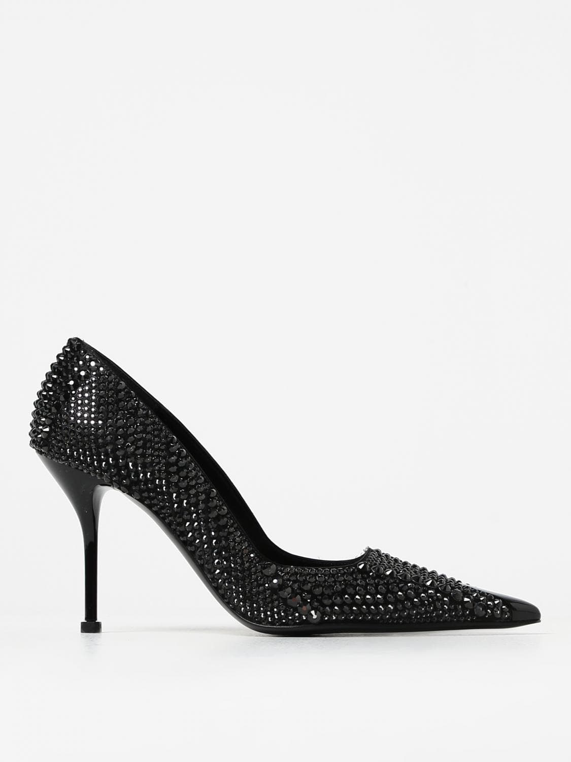Mcqueen pumps in leather with rhinestones