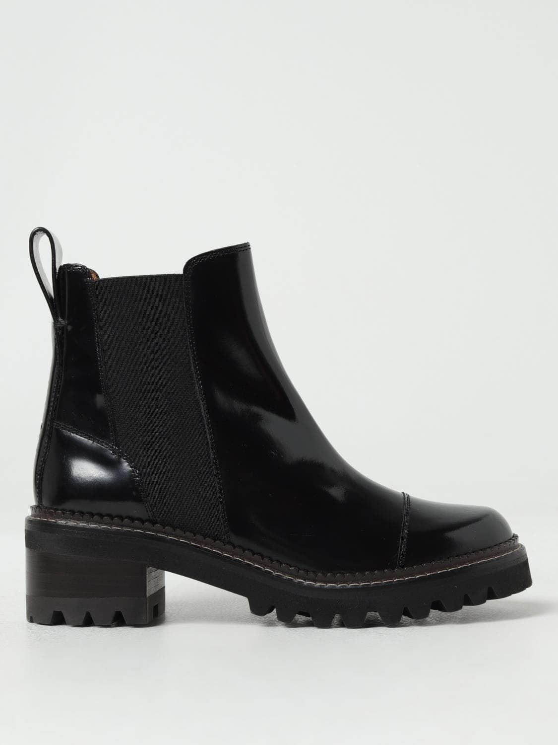See By Chloé Mallory Brushed Leather Ankle Boots