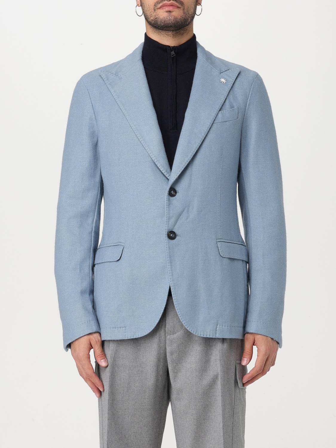 Manuel Ritz Jacket Men color Gnawed Blue