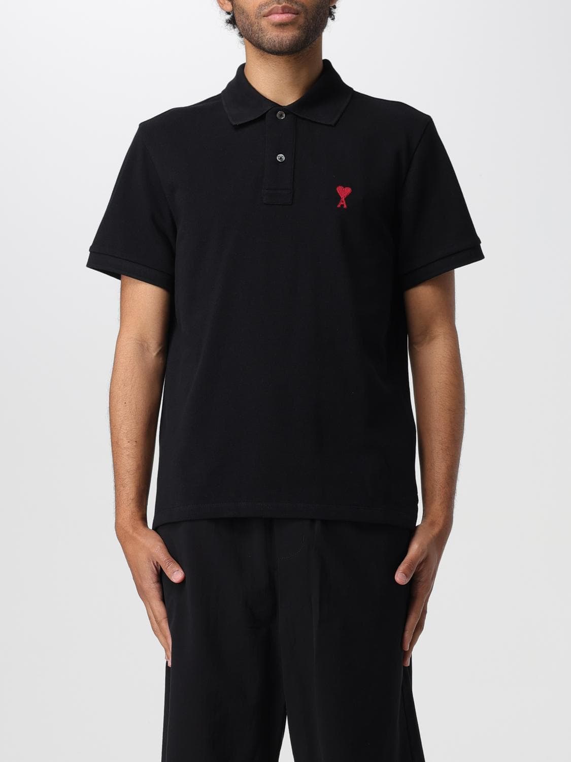 Ami Paris Polo Shirt Men color Black