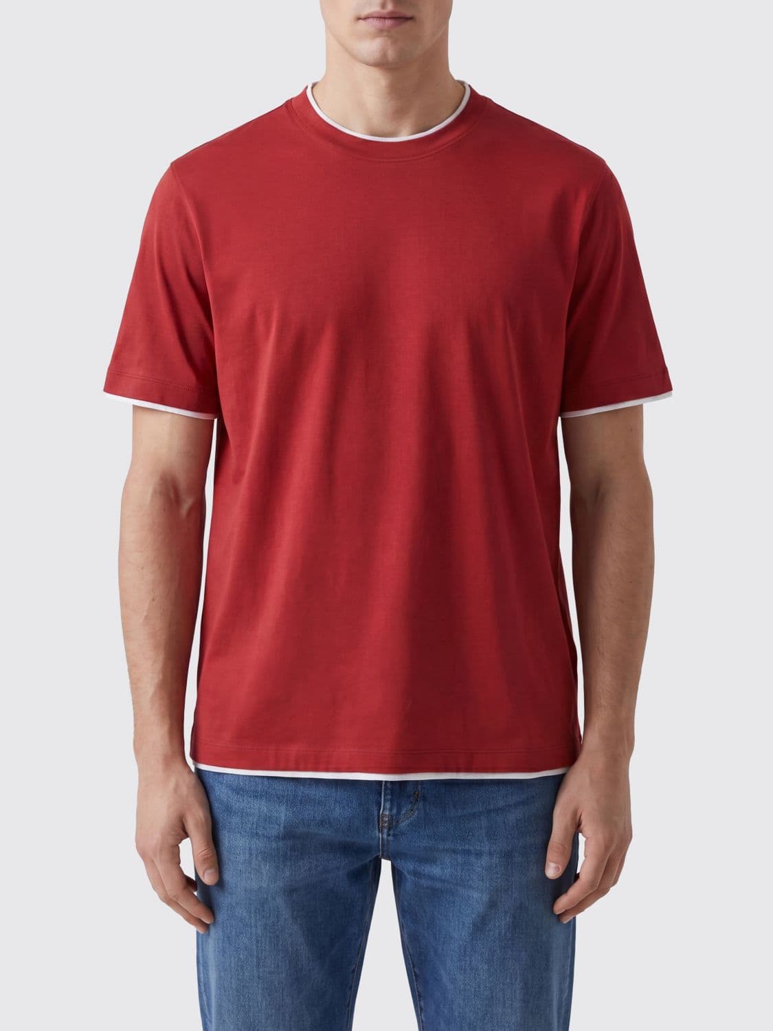 Brunello Cucinelli T-Shirt Men color Cherry