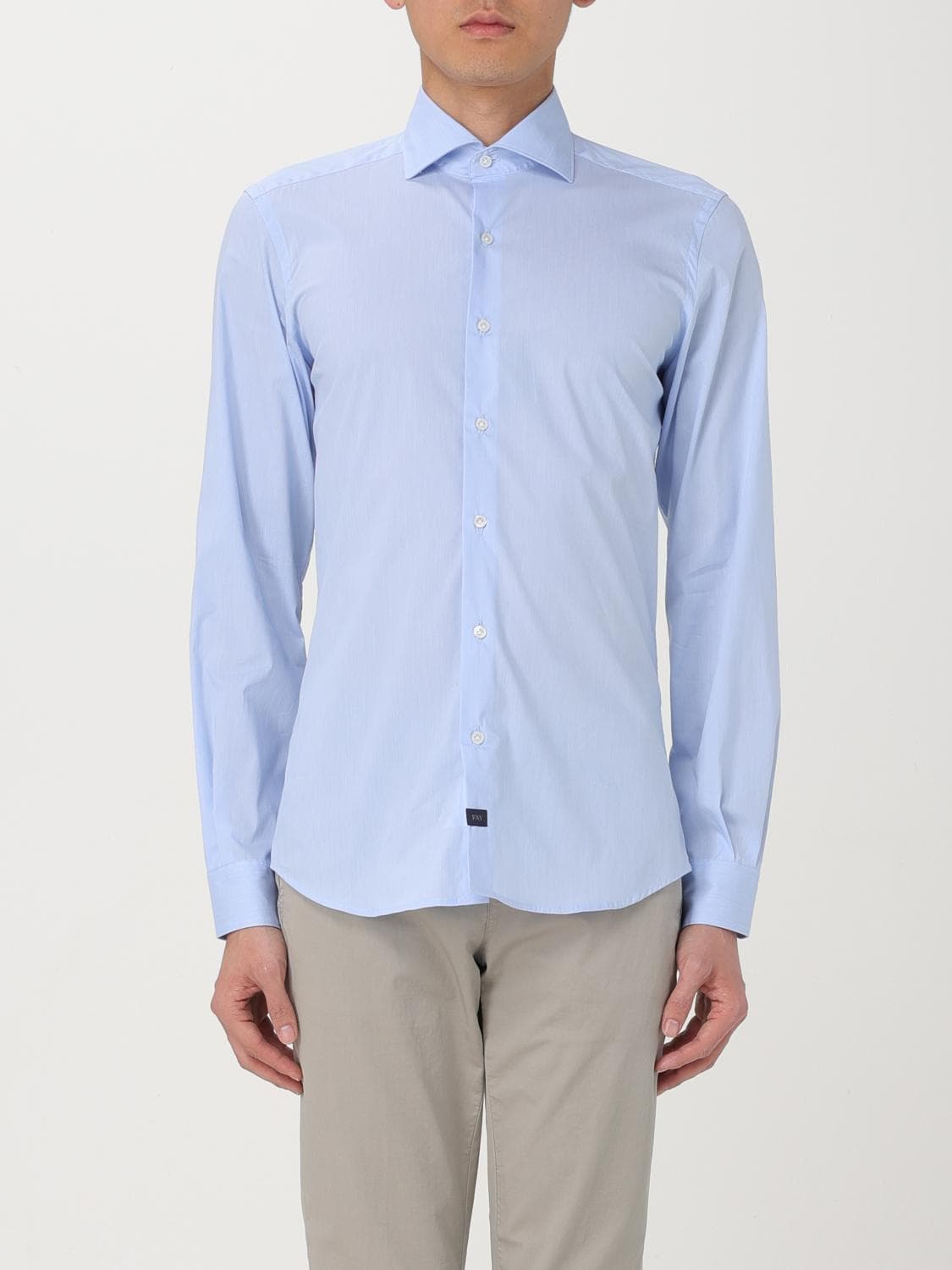 Fay Shirt Men color Gnawed Blue