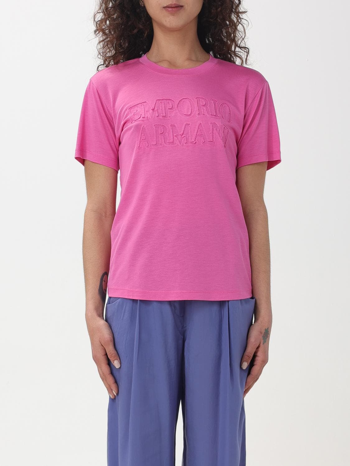 Emporio Armani T-Shirt Woman color Fuchsia · S