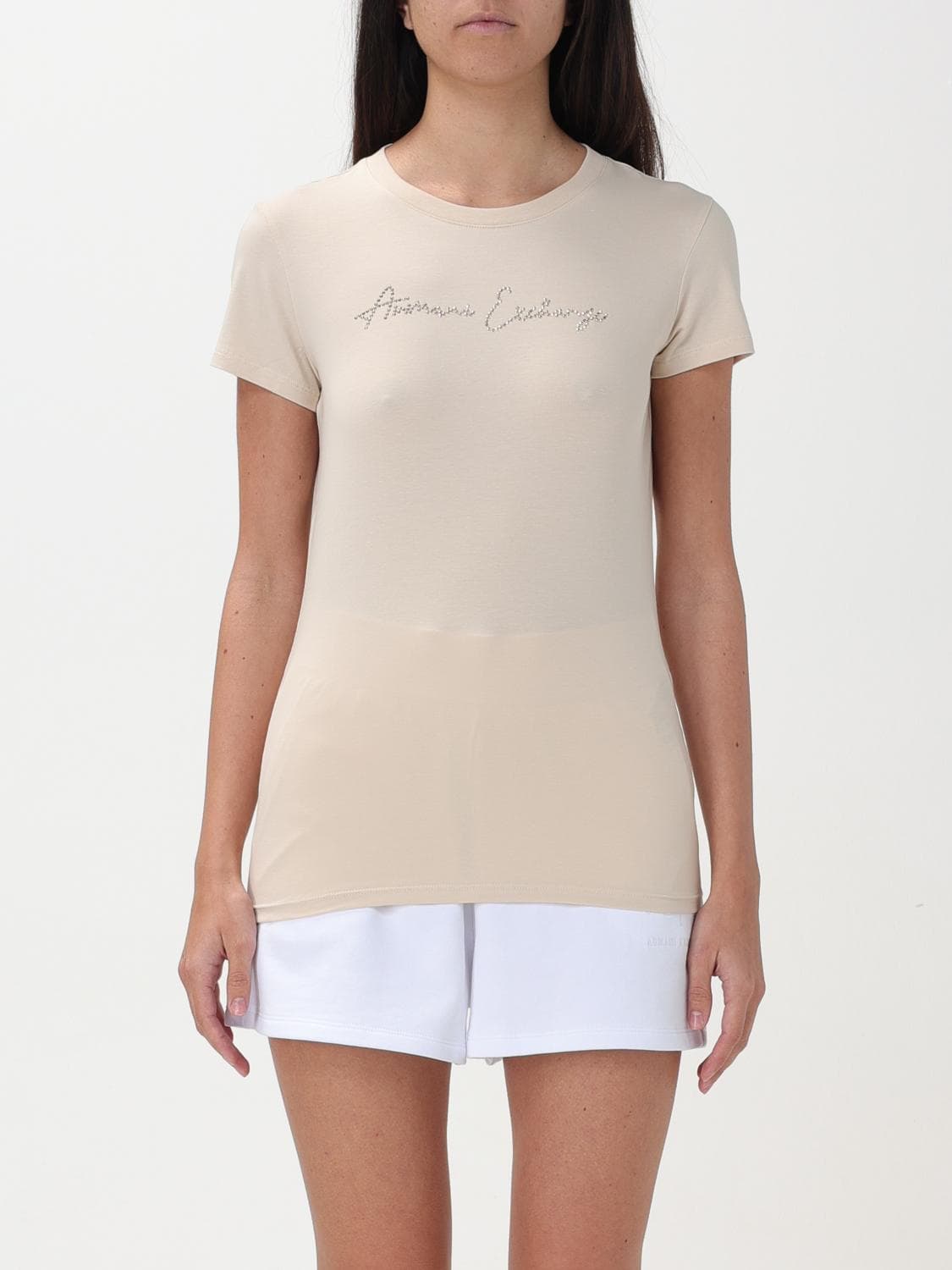 Armani Exchange T-Shirt Woman color Beige