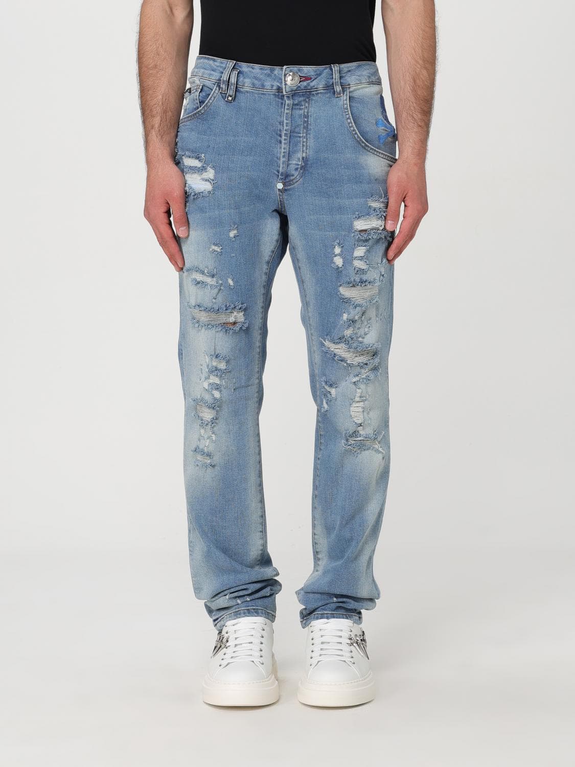 Philipp Plein Jeans Men color Sky Blue · 33