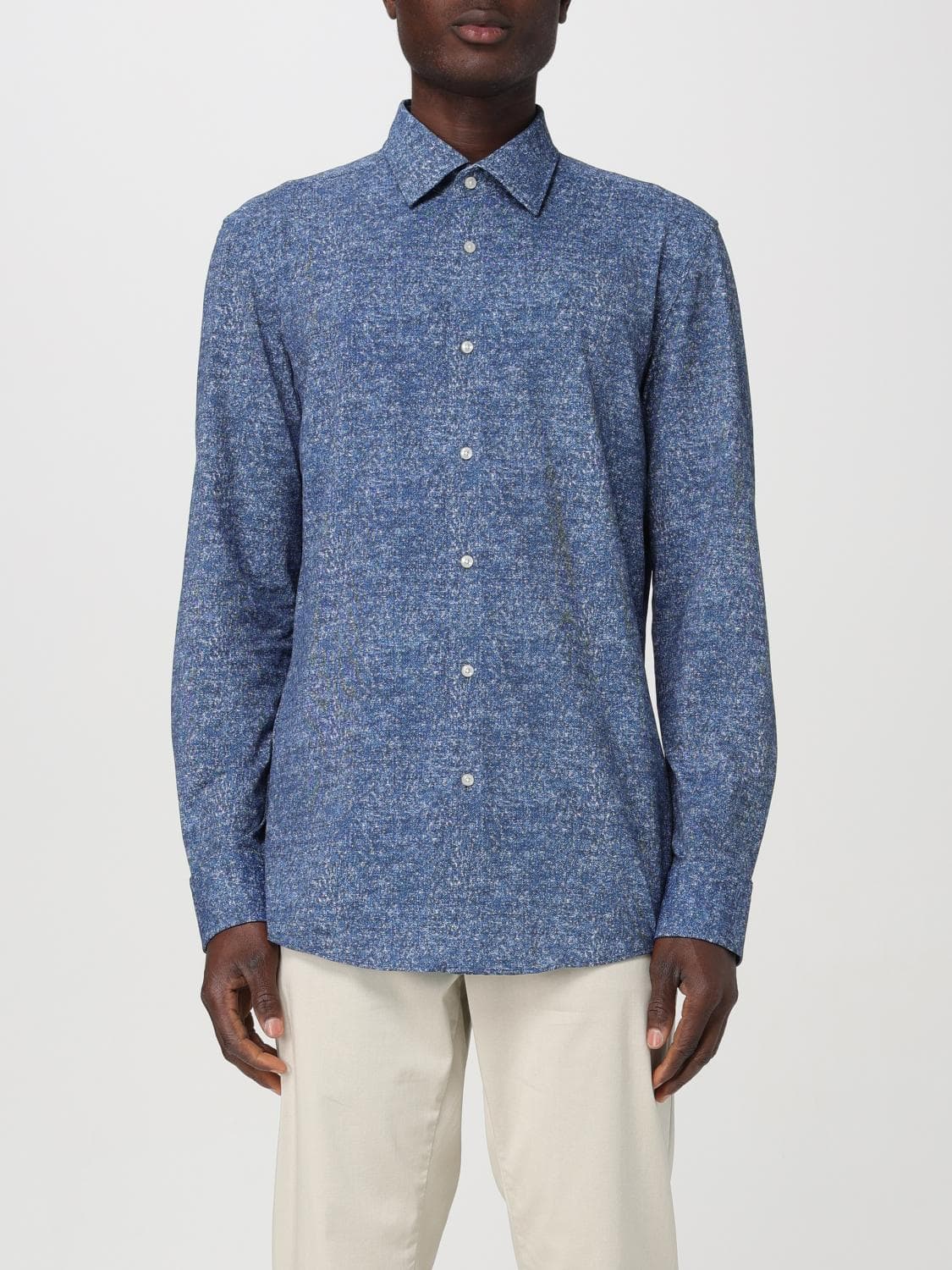 Boss Shirt Men color Blue 1