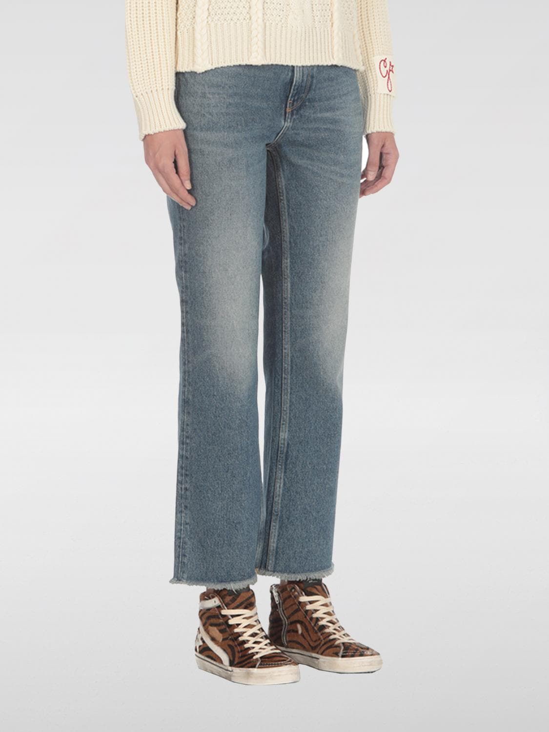 Golden Goose Jeans Woman color Blue