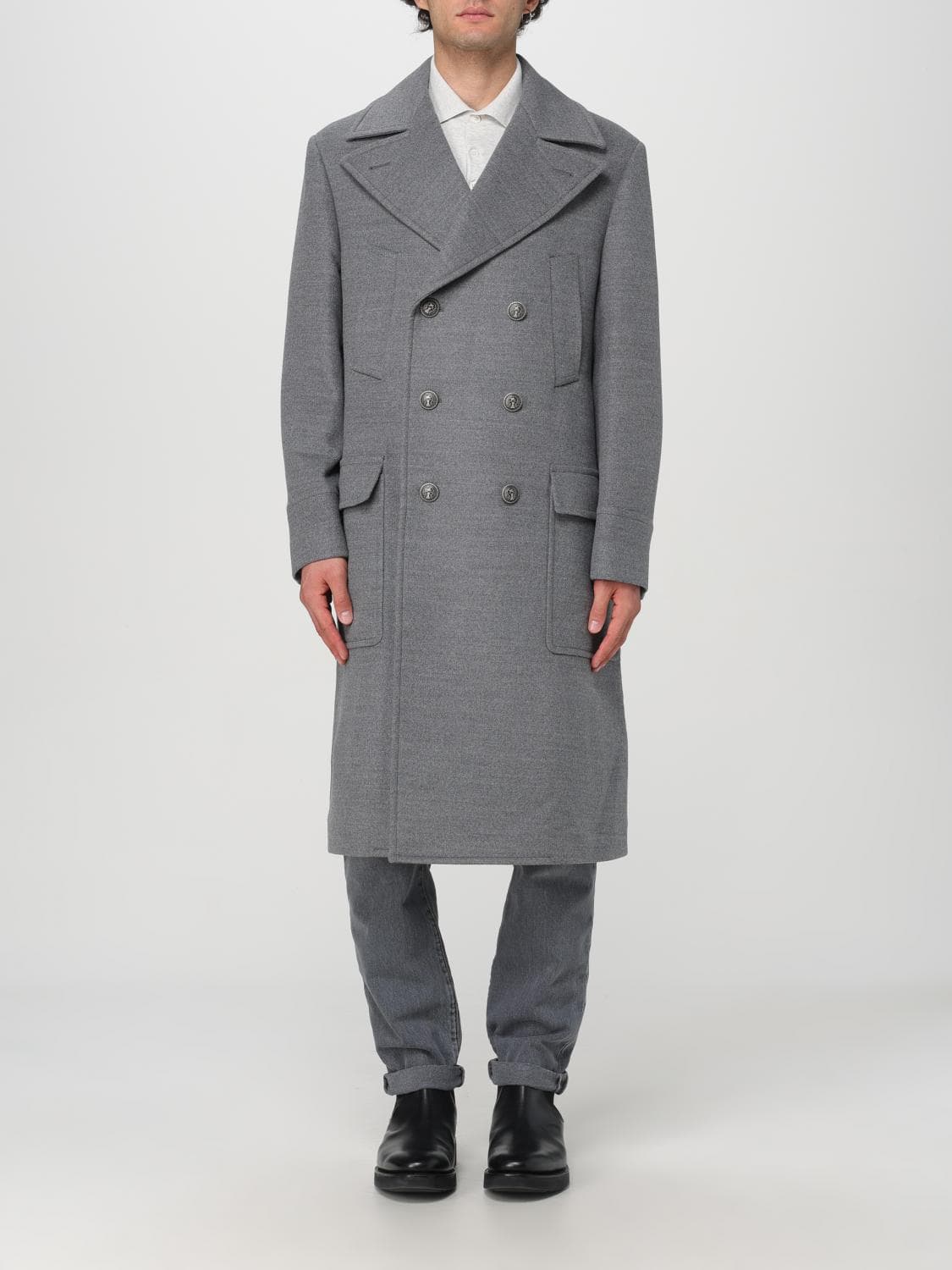 Brunello Cucinelli Coat Men color Grey · 50