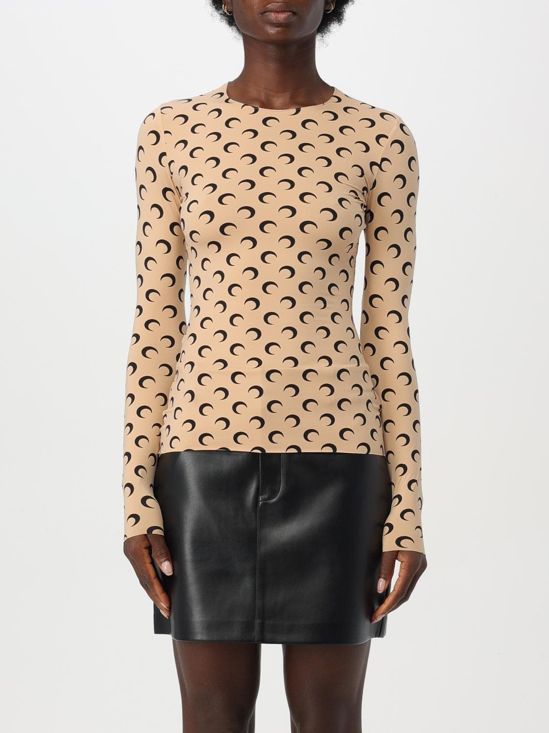 Marine Serre Top Woman color Camel · L