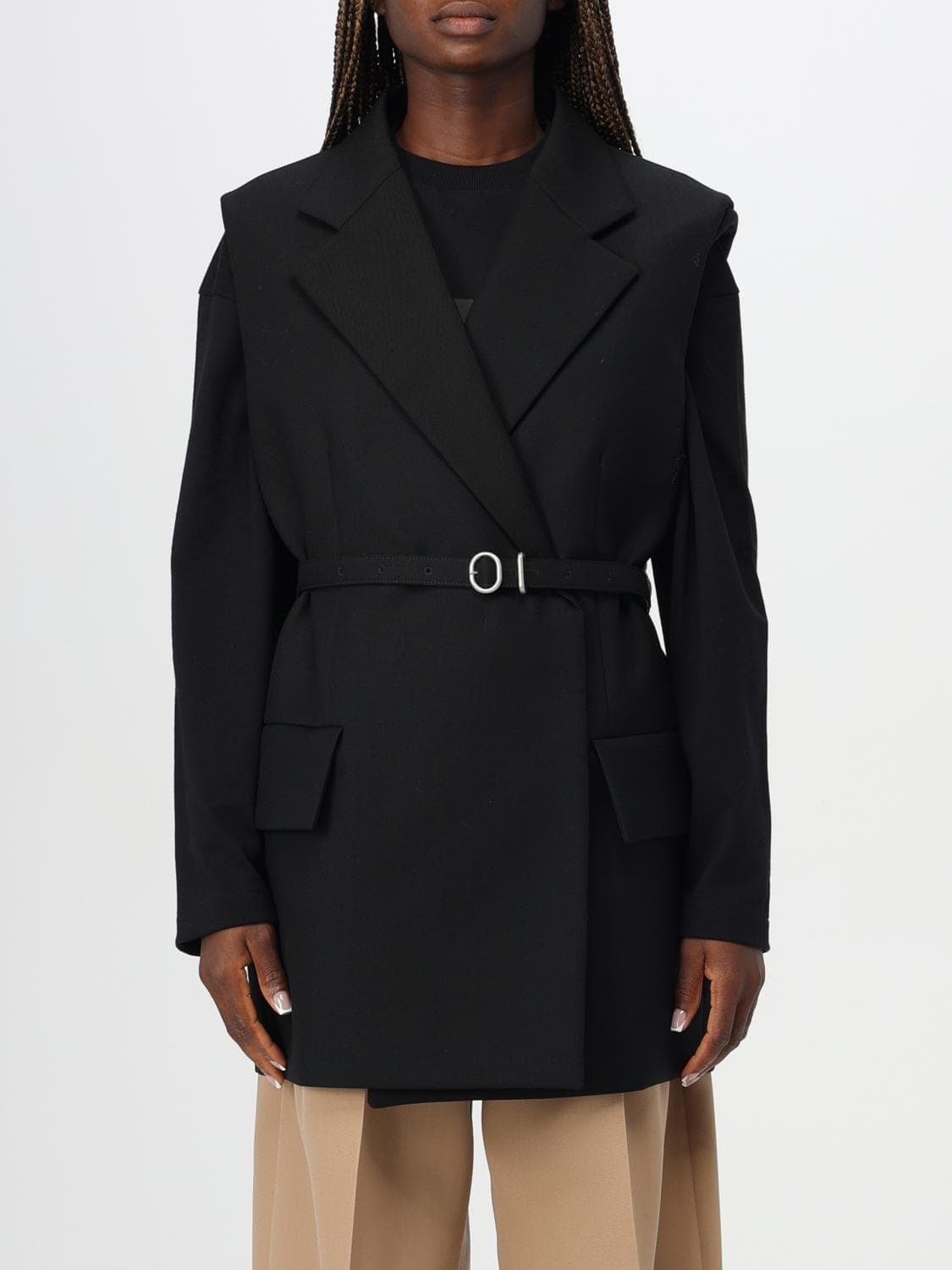 Jil Sander Waistcoat Woman color Black · 36