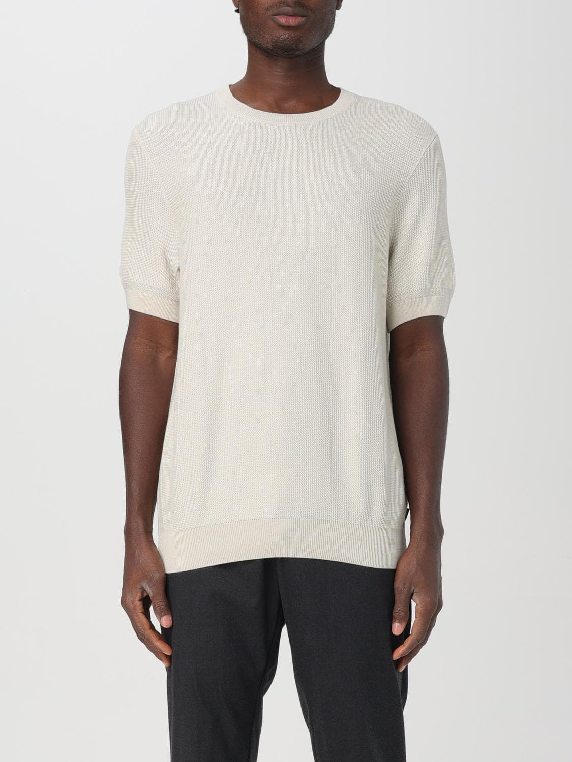 Boss Sweater Men color Yellow Cream